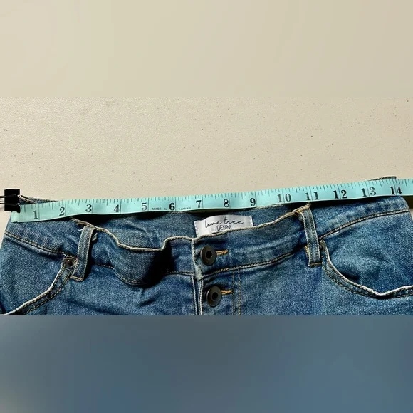 LOVE TREE Blue Denim Mini Skirt With Pockets Women’s Misses/Juniors Size L - Picture 6 of 7